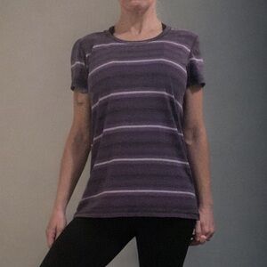 Size 10 Lululemon Purple Striped Tee